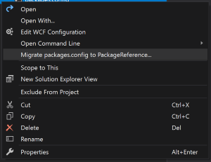 Convert Packages.config to PackageReference